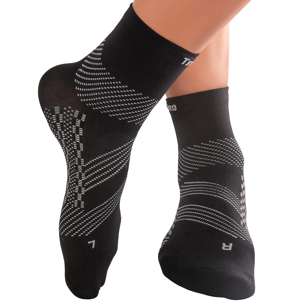 TechWare Pro Ankle Brace Compression Sleeve Relieves Achilles Tendonitis,  Joint Pain. Plantar Fasciitis Foot Sock with Arch Support Reduces Swelling  & Heel Spur Pain. (Black, L / XL) : : Health 