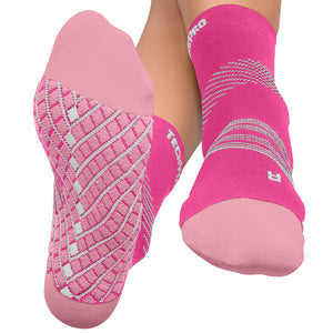 Targeted Compression Sock with Cushioning In 3 Sizes - Pink & White, 1 Pair