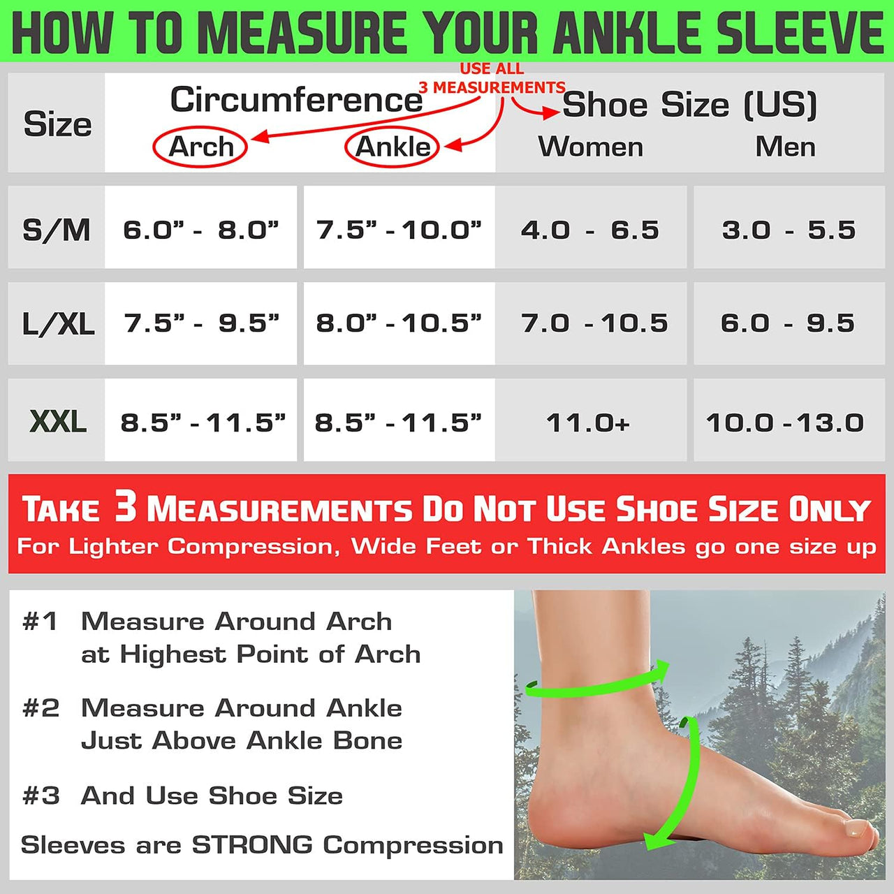 Ankle & Foot Compression Sleeves (1 Pair)