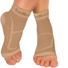Ankle & Foot Compression Sleeve In 3 Sizes - Beige & Beige, 1 Pair
