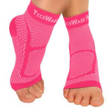 Ankle & Foot Compression Sleeve in 2 Sizes - Pink & White, 1 Pair