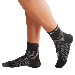 Thin Compression Sock In 4 Sizes - Black & Gray, 1 Pair