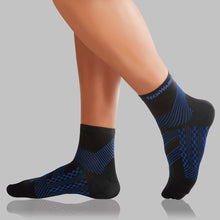 Thin Compression Sock In 4 Sizes - Black & Blue, 1 Pair