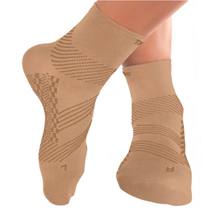 Thin Compression Sock In 4 Sizes - Beige & Beige, 1 Pair
