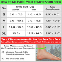 Thin Compression Sock In 4 Sizes - White & Gray, 1 Pair