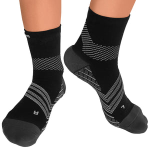 Targeted Compression Sock with Cushioning In 4 Sizes - Black & Gray, 1 Pair