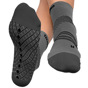Targeted Compression Sock with Cushioning In 4 Sizes - Gray & Black, 1 Pair