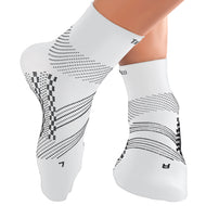 Thin Compression Sock In 4 Sizes - White & Gray, 1 Pair